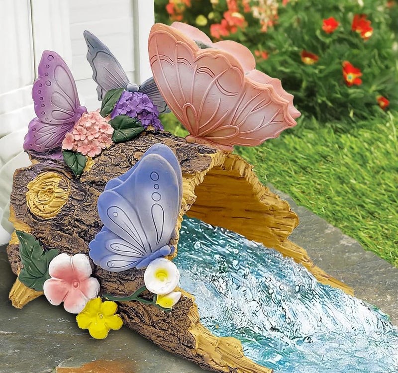 Teaeeno Butterfly Garden Gutter Downspout Extension, Resin Butterfly Figurine,Ornament Splash Block Anchor for Downspout Extension,Outdoor Drain Decor,Animal Accents,Perfect Rain Diverter for 3x4 - Image 1